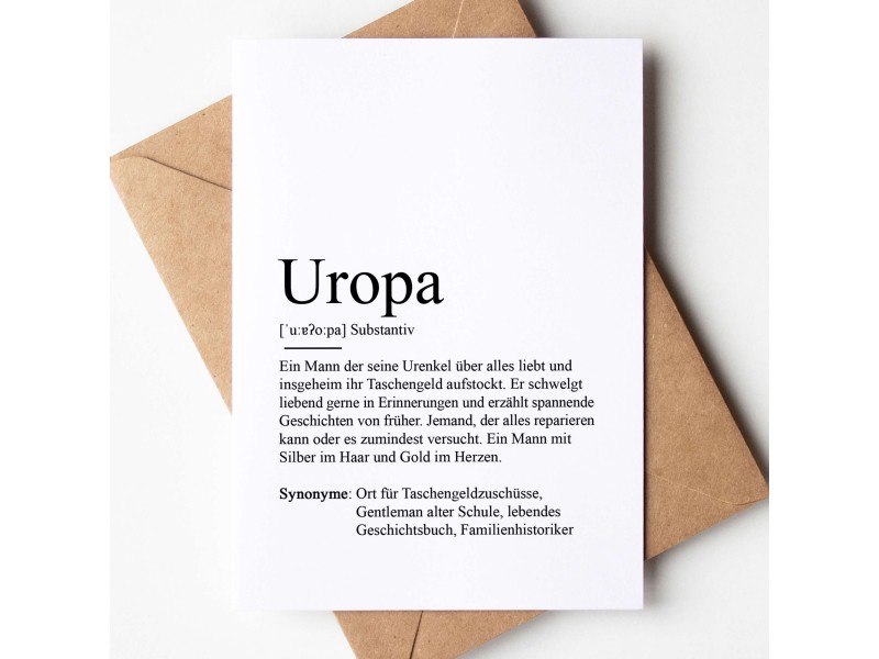 Grußkarte UROPA Definition - 1