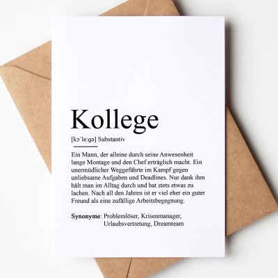 Grußkarte KOLLEGE Definition - 1