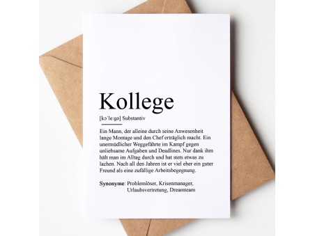 Grußkarte KOLLEGE Definition - 1