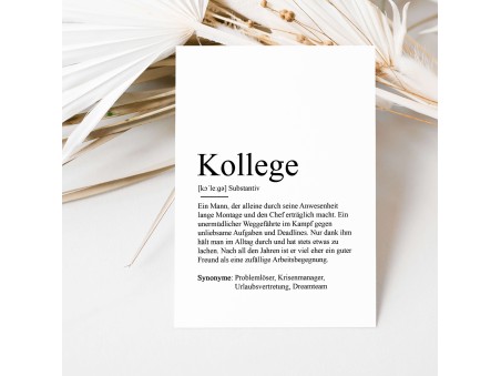 Grußkarte KOLLEGE Definition - 3