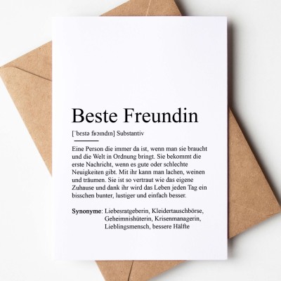 Grußkarte BESTE FREUNDIN Definition - 1