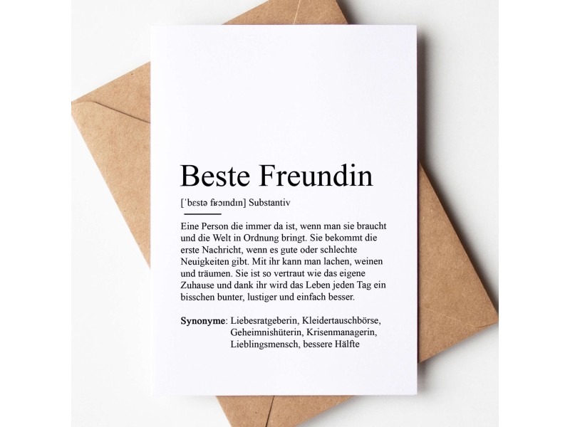 Grußkarte BESTE FREUNDIN Definition - 1