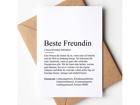 Grußkarte BESTE FREUNDIN Definition - 1