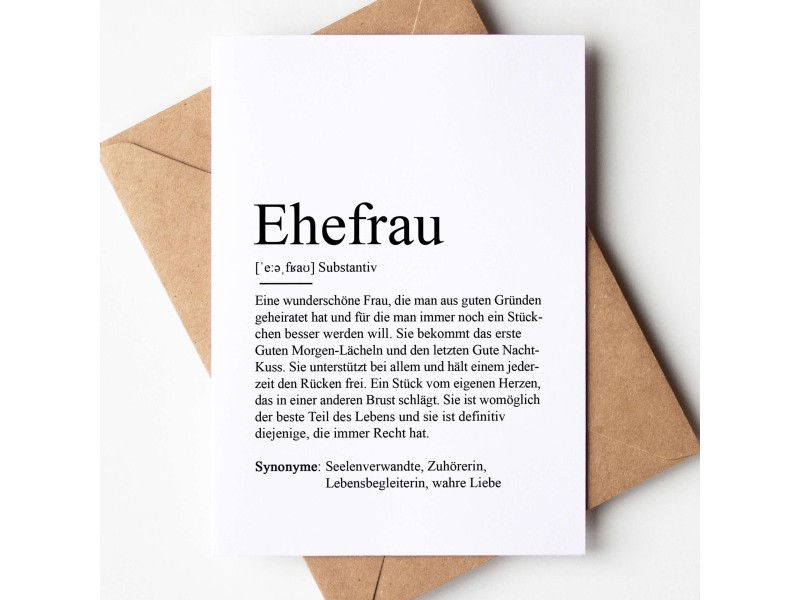 Grußkarte EHEFRAU Definition - 1