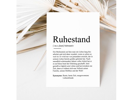 Grußkarte RUHESTAND Definition - 3