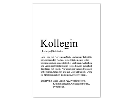Postkarte KOLLEGIN Definition - 4