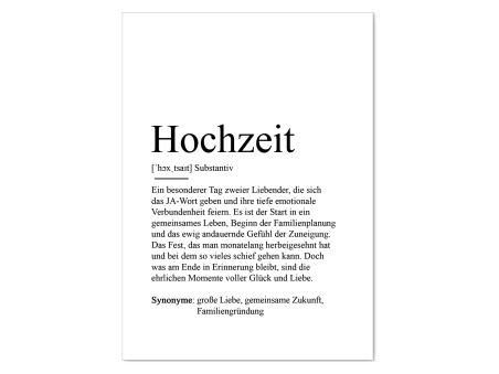 Postkarte HOCHZEIT Definition - 4