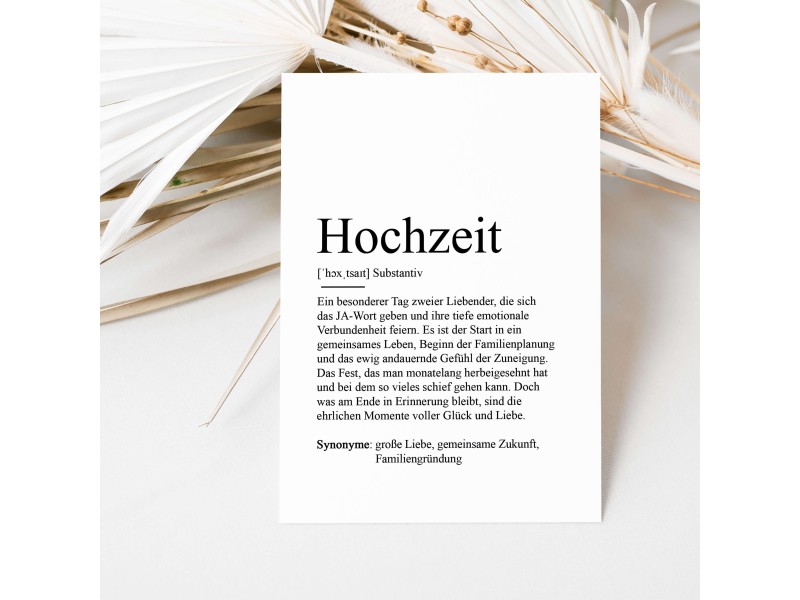 Postkarte HOCHZEIT Definition - 1
