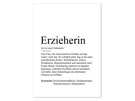 Postkarte ERZIEHERIN Definition - 4