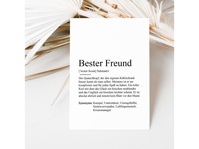Postkarte BESTER FREUND Definition - 1