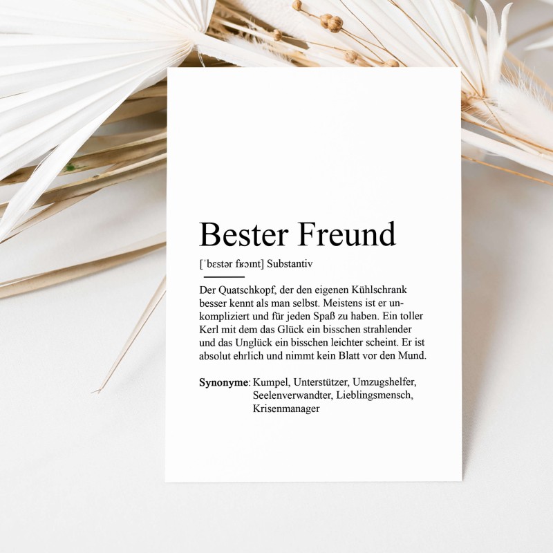 Postkarte BESTER FREUND Definition - 1
