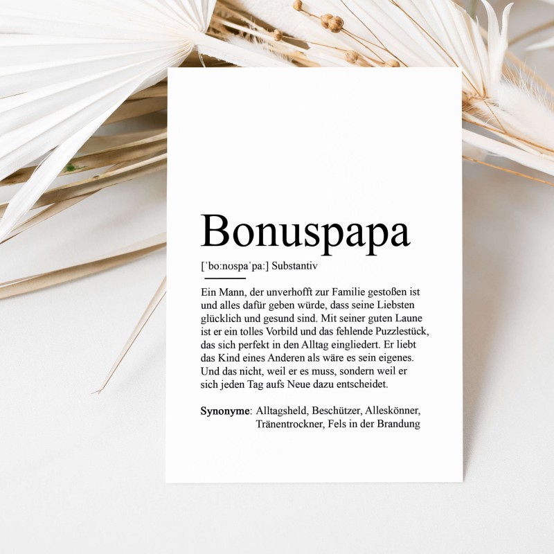 Postkarte BONUSPAPA Definition - 1