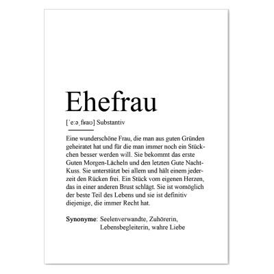 Postkarte EHEFRAU Definition - 4