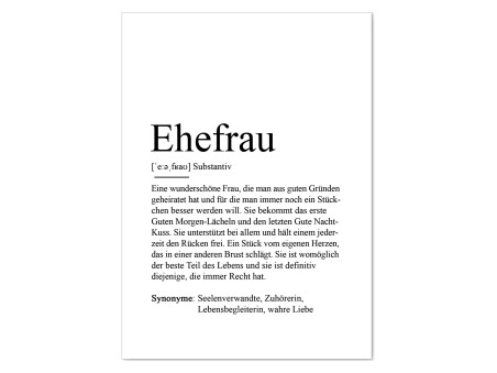 Postkarte EHEFRAU Definition - 4