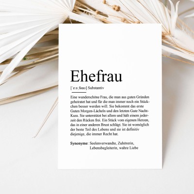 Postkarte EHEFRAU Definition - 1
