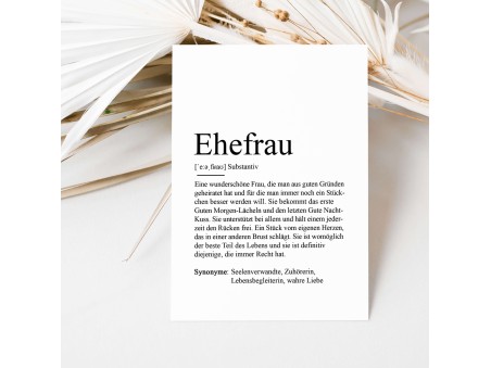 Postkarte EHEFRAU Definition - 1