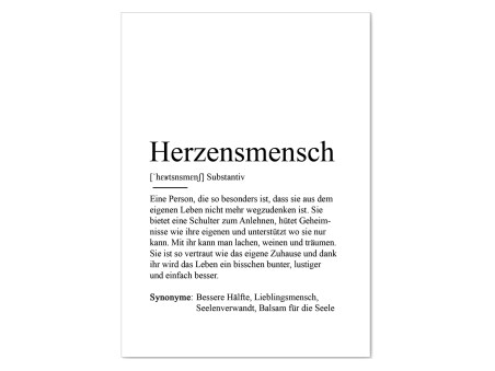 Postkarte HERZENSMENSCH Definition - 4