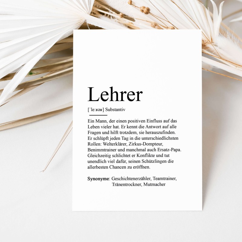 Postkarte LEHRER Definition - 1