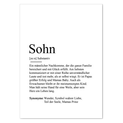 Postkarte SOHN Definition - 4