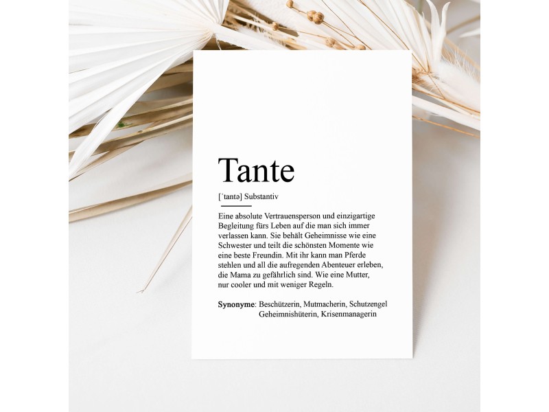 Postkarte TANTE Definition - 1