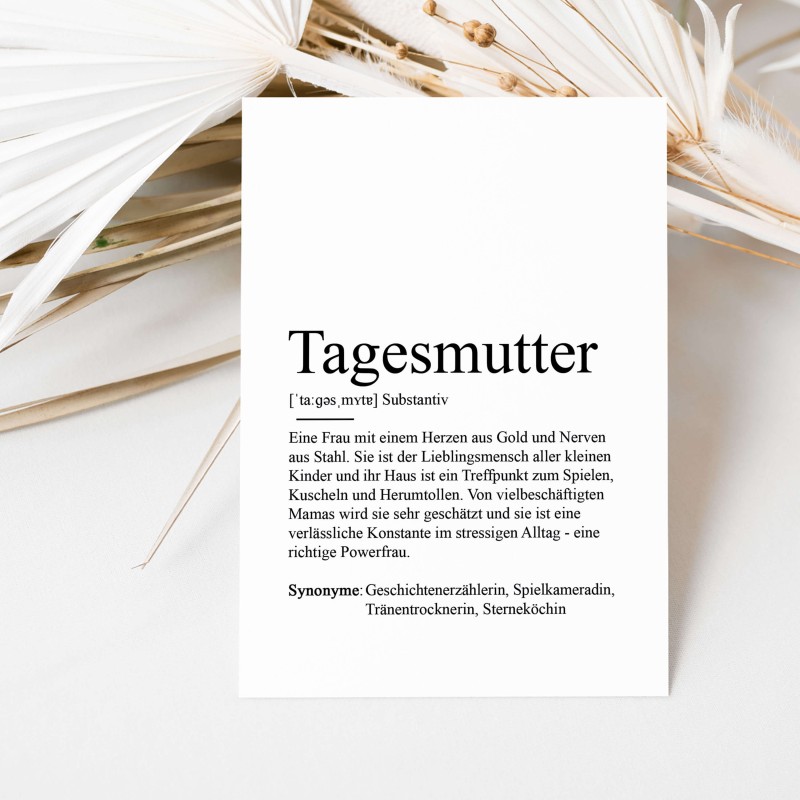 Postkarte TAGESMUTTER Definition - 1