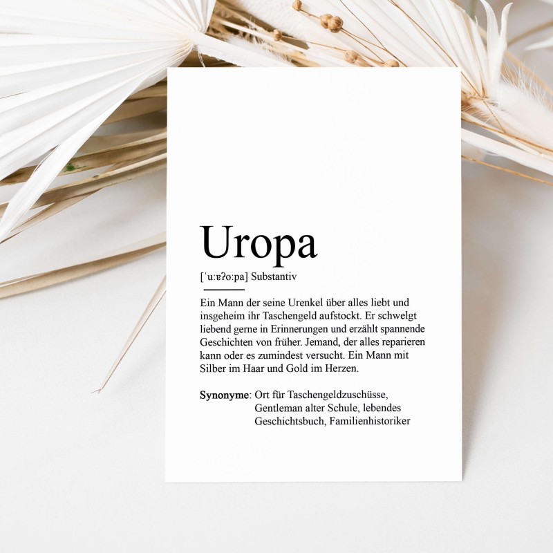 Postkarte UROPA Definition - 1