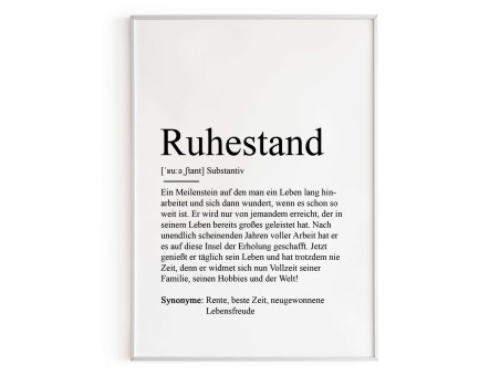 Poster RUHESTAND Definition - 3