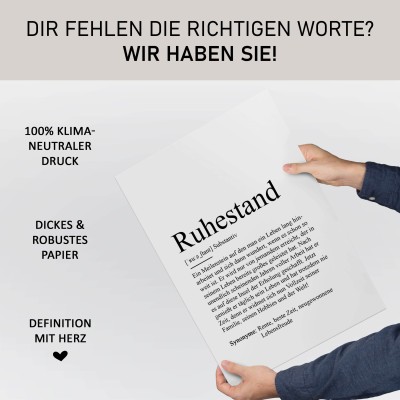 Poster RUHESTAND Definition - 4