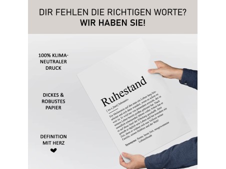 Poster RUHESTAND Definition - 4
