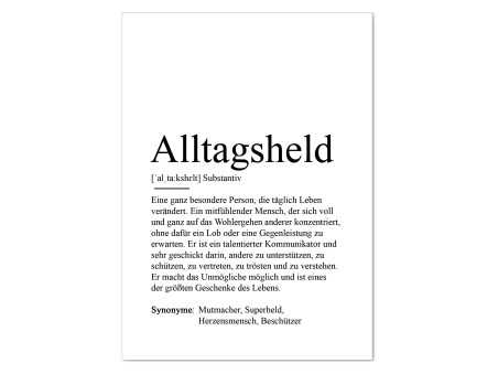 Postkarte ALLTAGSHELD Definition - 3