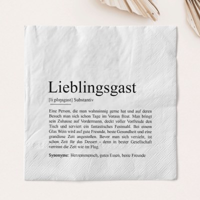 Serviette LIEBLINGSGAST Definition - 1