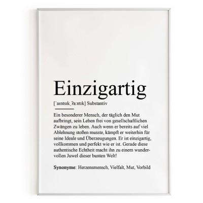 Poster EINZIGARTIG Definition - 3