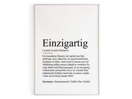 Poster EINZIGARTIG Definition - 3