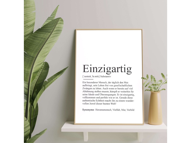 Poster EINZIGARTIG Definition - 1