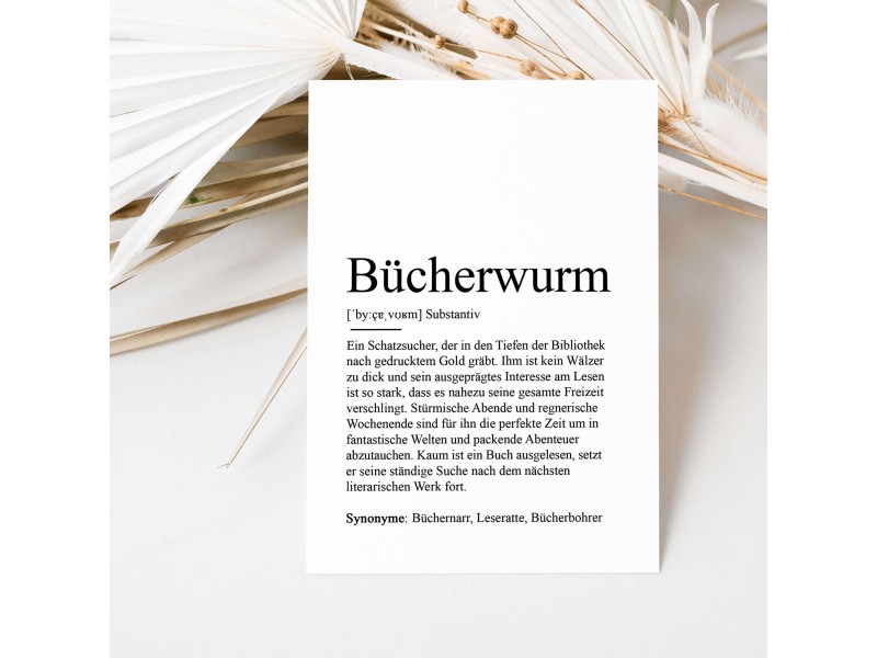 Postkarte BÜCHERWURM Definition - 1